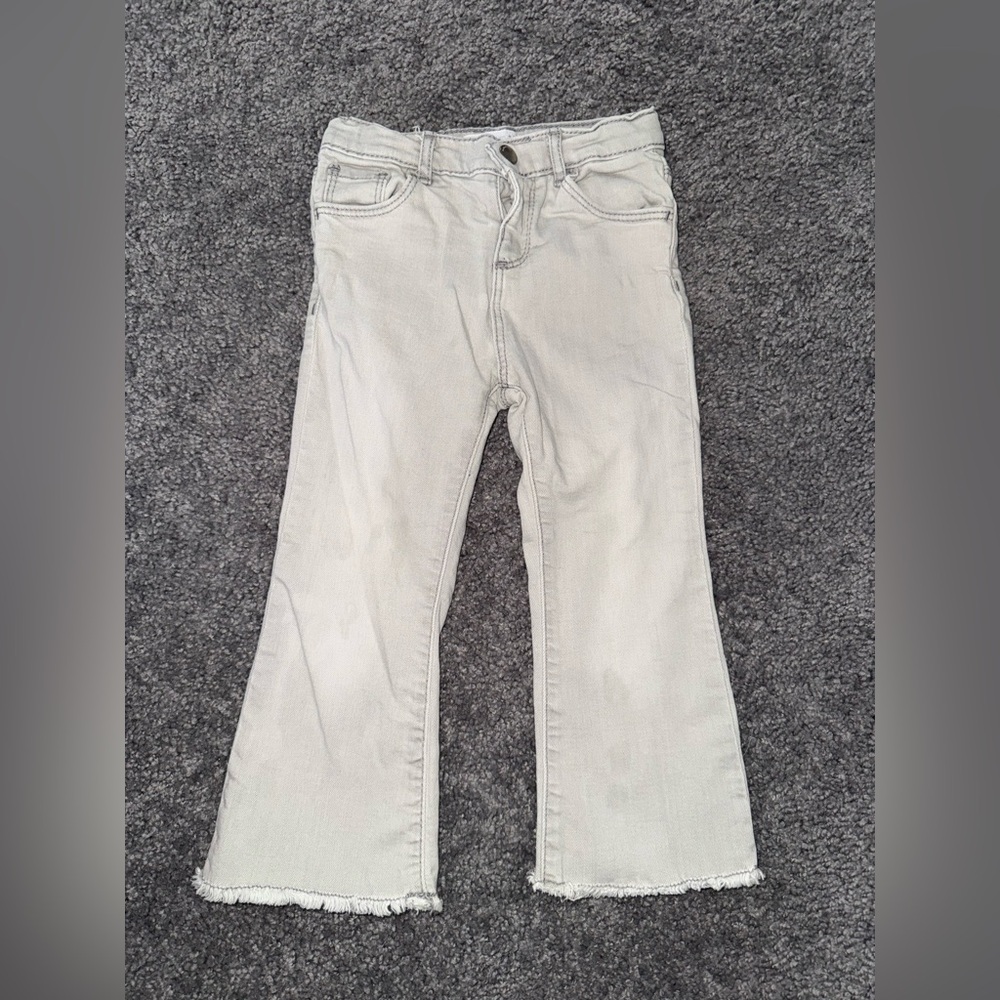 Zara - toddler girls light gray wash denim